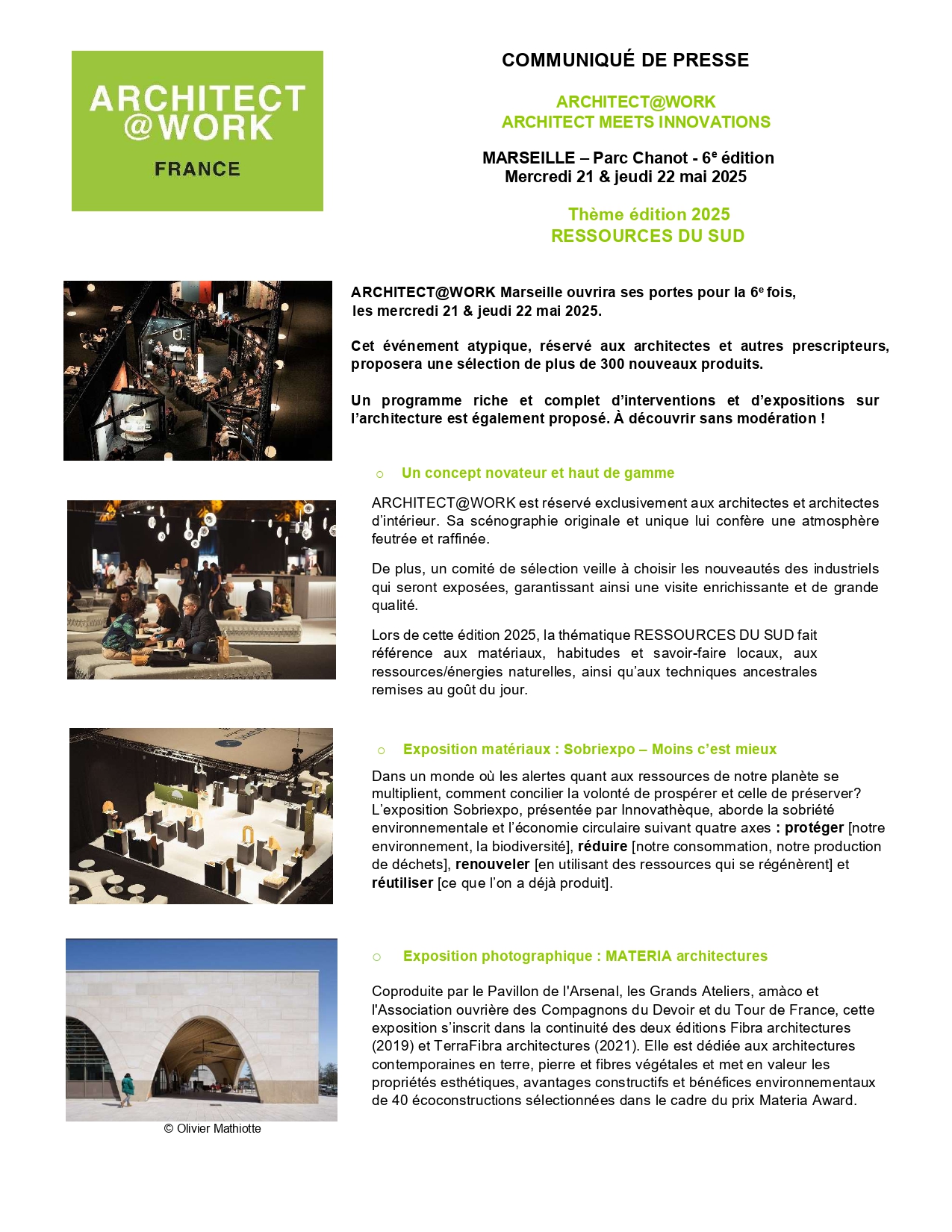Communiqué de presse Architect At Work Marseille 2025 page 0001